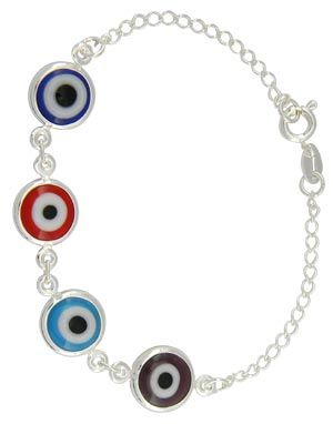 Pulseira folheada a ouro c/ olho grego em murano